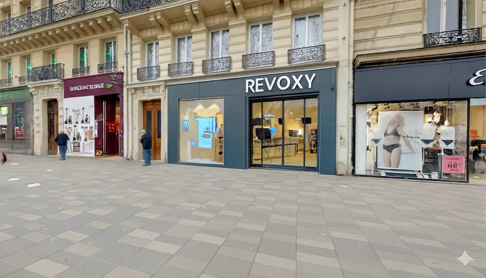 Façade du magasin Revoxy vendant des produits Apple reconditionnés